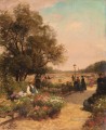 Gilbert Vibert Gabriel Quai Aux Fleurs landscape Belgian painter Alfred Stevens